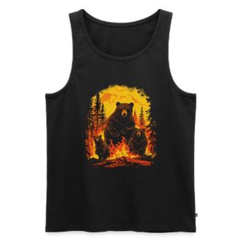 Ours, nature, environnement, protection de - Débardeur bio Premium Homme - noir - Devant - AI Model Male 178 light (178cm)