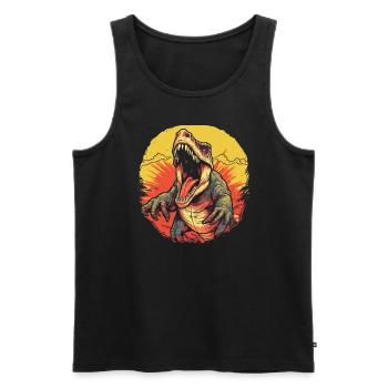Dinosaurier Dino Fossil Carnivor Herbivor T-Rex - Männer Premium Bio Tank Top - Schwarz - Vorne - AI Model Male 178 light (178cm)