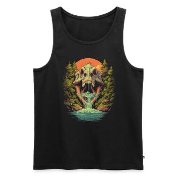 Dinosaurier Dino Fossil Carnivor Herbivor T-Rex - Männer Premium Bio Tank Top - Schwarz - Vorne - AI Model Male 178 light (178cm)