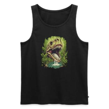Dinosaurier Dino Fossil Carnivor Herbivor T-Rex - Männer Premium Bio Tank Top - Schwarz - Vorne - AI Model Male 178 light (178cm)