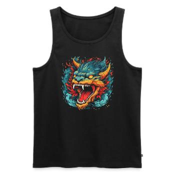 Drache mystisch Lindwurm Monster Ungeheuer Biest - Männer Premium Bio Tank Top - Schwarz - Vorne - AI Model Male 178 light (178cm)