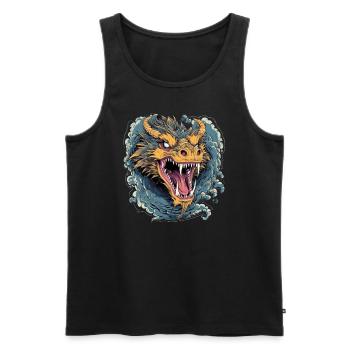 Dragon mystique Lindwurm Monster Monster Monster - Débardeur bio Premium Homme - noir - Devant - AI Model Male 178 light (178cm)