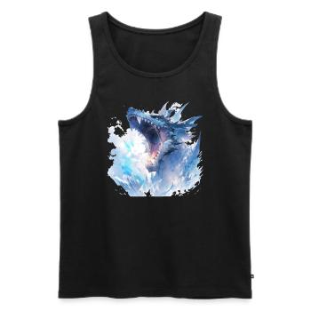 Drache mystisch Lindwurm Monster Ungeheuer Biest - Männer Premium Bio Tank Top - Schwarz - Vorne - AI Model Male 178 light (178cm)