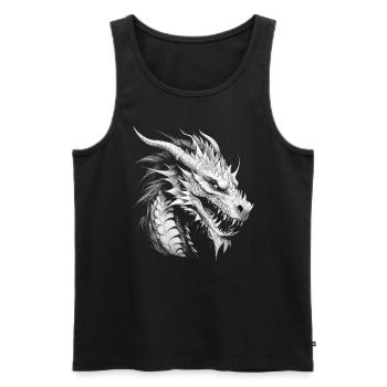Drache mystisch Lindwurm Monster Ungeheuer Biest - Männer Premium Bio Tank Top - Schwarz - Vorne - AI Model Male 178 light (178cm)