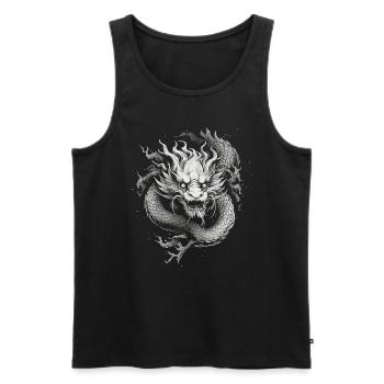Drache mystisch Lindwurm Monster Ungeheuer Biest - Männer Premium Bio Tank Top - Schwarz - Vorne - AI Model Male 178 light (178cm)