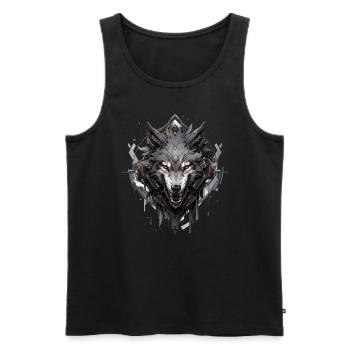 Mecha Animal Tiger Wolf Fox Dino Bear Cyborg - Men's Premium Organic Tank Top - black - Front - Michal (187cm)