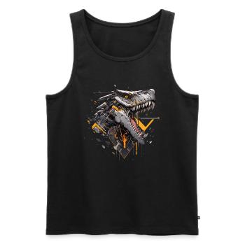 Mecha Tier Tiger Wolf Fuchs Dino Bär Cyborg - Männer Premium Bio Tank Top - Schwarz - Vorne - Michal (187cm)