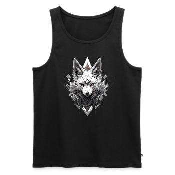 Mecha Animal : tigre, loup, renard, dinosaure, - Débardeur bio Premium Homme - noir - Devant - Michal (187cm)