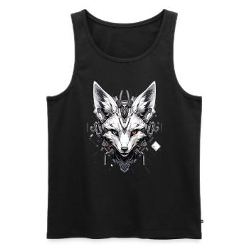 Mecha Tier Tiger Wolf Fuchs Dino Bär Cyborg - Männer Premium Bio Tank Top - Schwarz - Vorne - Michal (187cm)