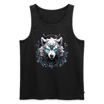Mecha Tier Tiger Wolf Fuchs Dino Bär Cyborg - Männer Premium Bio Tank Top - Schwarz - Vorne - AI Model Male 178 light (178cm)