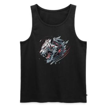 Mecha Tier Tiger Wolf Fuchs Dino Bär Cyborg - Männer Premium Bio Tank Top - Schwarz - Vorne - Michal (187cm)