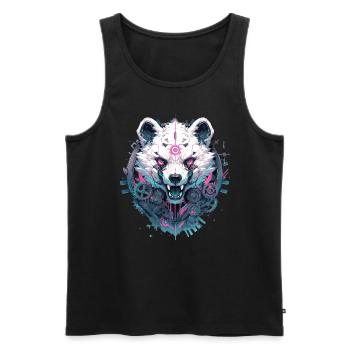 Mecha Animal Tiger Wolf Fox Dino Bear Cyborg - Men's Premium Organic Tank Top - black - Front - Michal (187cm)
