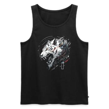 Mecha Tier Tiger Wolf Fuchs Dino Bär Cyborg - Männer Premium Bio Tank Top - Schwarz - Vorne - Michal (187cm)