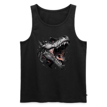 Mecha Tier Tiger Wolf Fuchs Dino Bär Cyborg - Männer Premium Bio Tank Top - Schwarz - Vorne - Michal (187cm)