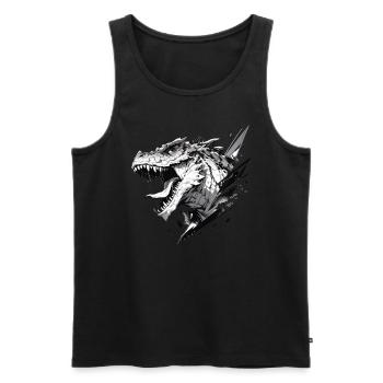 Mecha Animal Tiger Wolf Fox Dino Bear Cyborg - Men's Premium Organic Tank Top - black - Front - Michal (187cm)