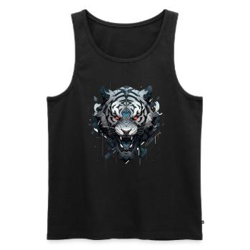 Mecha Animal Tiger Wolf Fox Dino Bear Cyborg - Men's Premium Organic Tank Top - black - Front - Michal (187cm)