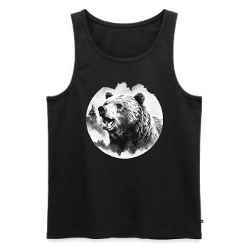 Ours, nature, environnement, protection de - Débardeur bio Premium Homme - noir - Devant - AI Model Male 178 light (178cm)