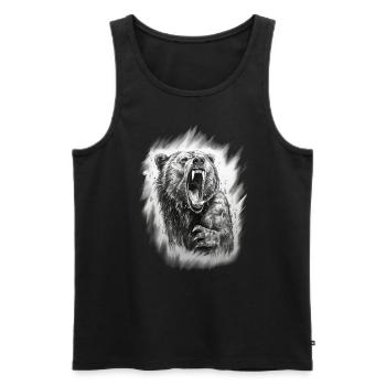 Fox Forest Moon Fable Mythical Fairy Tale - Men's Premium Organic Tank Top - black - Front - Michal (187cm)