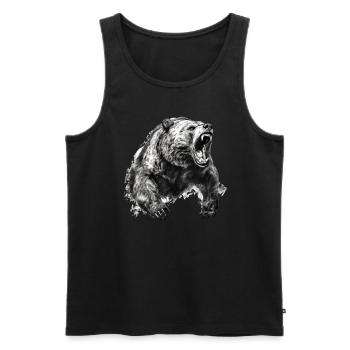 Bear Nature Environment Environmental Protection - Men's Premium Organic Tank Top - black - Front - AI Model Male 178 light (178cm)
