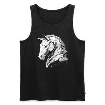 Mecha Tier Tiger Wolf Fuchs Pferd Cyborg - Männer Premium Bio Tank Top - Schwarz - Vorne - AI Model Male 178 light (178cm)