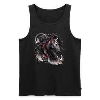 Mecha Tier Tiger Wolf Fuchs Pferd Cyborg - Männer Premium Bio Tank Top - Schwarz - Vorne - AI Model Male 178 light (178cm)