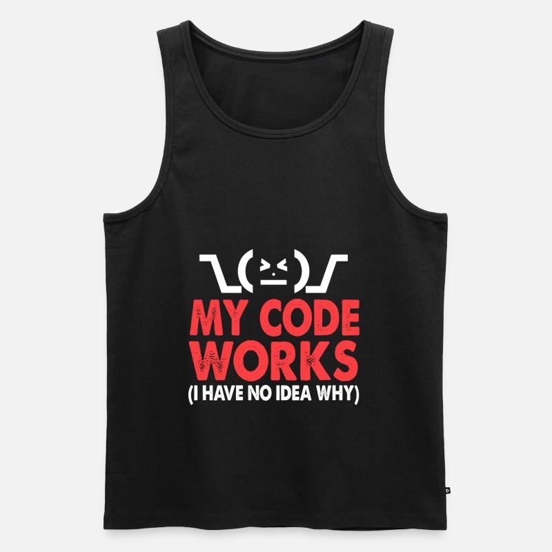 Code - Männer Premium Bio Tank Top - Schwarz