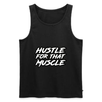 Hustle pour ce muscle - Débardeur bio Premium Homme - noir - Devant - Michal (187cm)