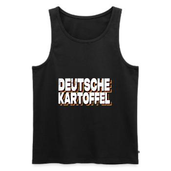 Deutsche Kartoffel - Männer Premium Bio Tank Top - Schwarz - Vorne - Michal (187cm)