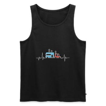 Camping-car Caravane Heartbeat - Débardeur bio Premium Homme - noir - Devant - Michal (187cm)