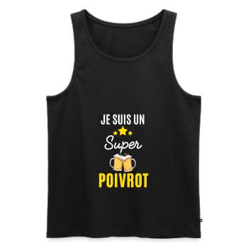 je suis un super Poivrot - Débardeur bio Premium Homme - noir - Devant - AI Model Male 178 light (178cm)