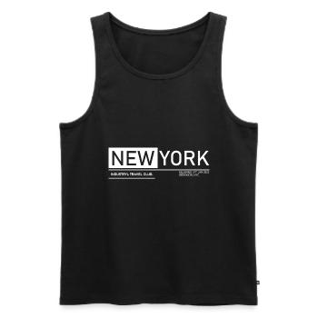 New York Stadt Minimalistisch - Männer Premium Bio Tank Top - Schwarz - Vorne - Michal (187cm)
