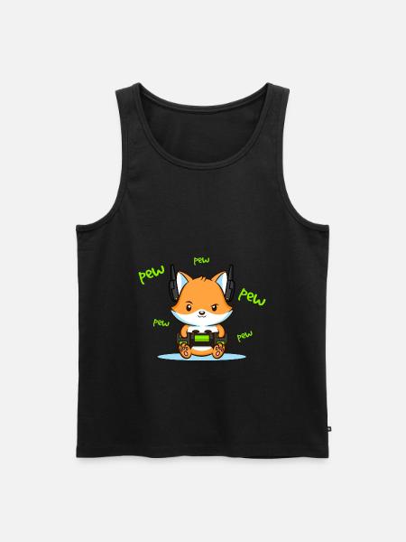 Pew Pew Pew Fuchs - Männer Premium Bio Tank Top - Schwarz