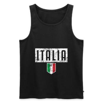 Italienische Flagge Herz Liebe Italien - Männer Premium Bio Tank Top - Schwarz - Vorne - Michal (187cm)
