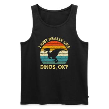 I Just Really Like Dinos OK M2Funny I Just Really - Men's Premium Organic Tank Top - black - Front - AI Model Male 178 light (178cm)