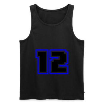12 symbole de nombre - Débardeur bio Premium Homme - noir - Devant - AI Model Male 178 light (178cm)