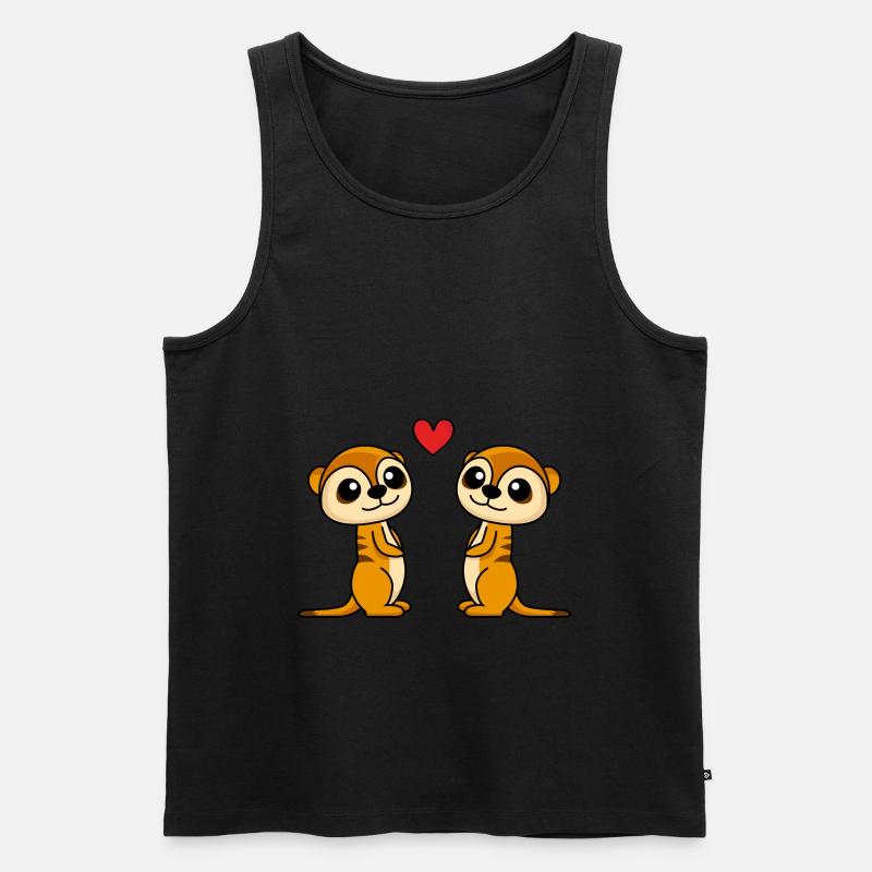 Erdmännchen Comic Paar liebe - Männer Premium Bio Tank Top - undefined