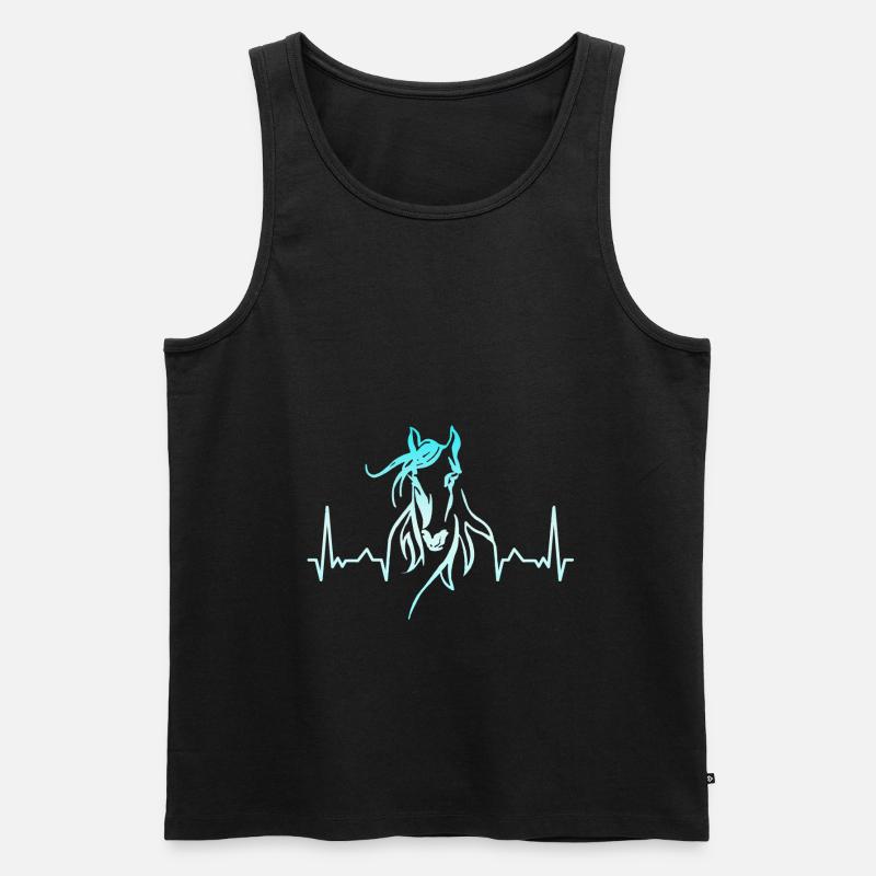 Pferd Herzschlag reiten - Männer Premium Bio Tank Top - Schwarz