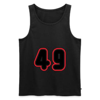 49 Numéro de numéro - Débardeur bio Premium Homme - noir - Devant - AI Model Male 178 light (178cm)