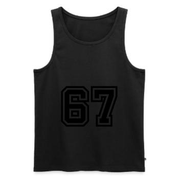 67 Zahl Symbol - Männer Premium Bio Tank Top - Schwarz - Vorne - Michal (187cm)
