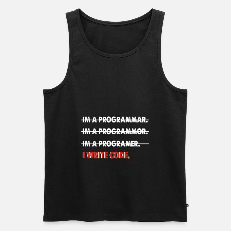 Programmierer Coder lustig Geschenk - Männer Premium Bio Tank Top - Schwarz