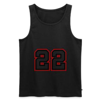 22 Number number - Men's Premium Organic Tank Top - black - Front - Michal (187cm)