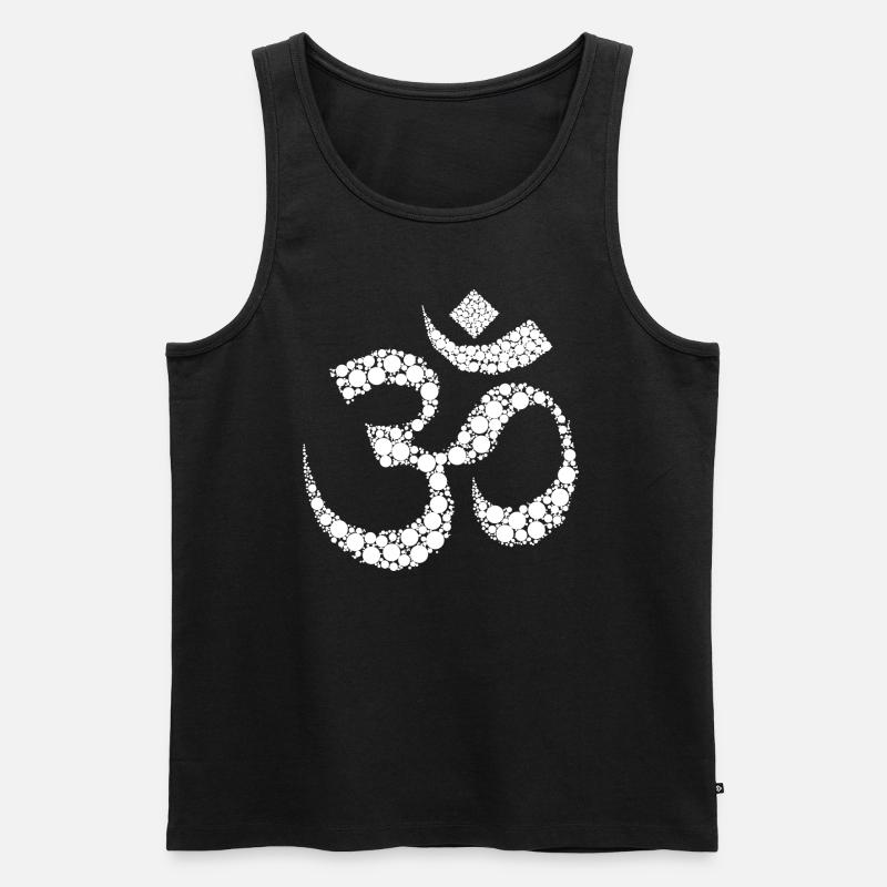 Goa Om Psytrance Psychedelic Geschenk - Männer Premium Bio Tank Top - Schwarz