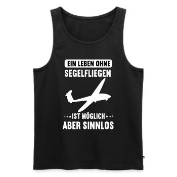Segelflugzeug Segelflieger Segelfliegen Flugze - Männer Premium Bio Tank Top - Schwarz - Vorne - Michal (187cm)