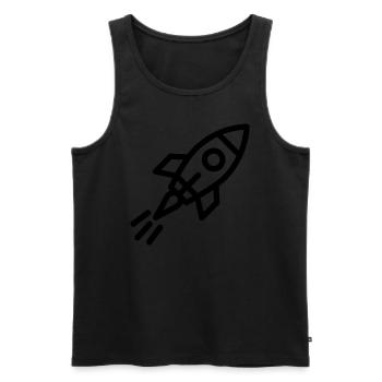 Die Rakete - Männer Premium Bio Tank Top - Schwarz - Vorne - Michal (187cm)