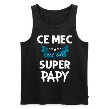 Ce Mec Est Un Super Papy - Débardeur bio Premium Homme - noir - Devant - AI Model Male 178 light (178cm)
