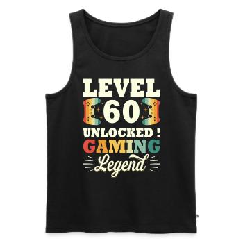 Niveau 60 Anniversaire Gamer 60 Ans - Débardeur bio Premium Homme - noir - Devant - Michal (187cm)