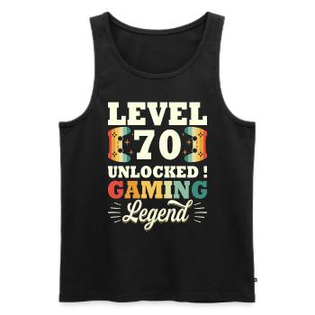 Level 70 Anniversary Gamer 70 Years - Men's Premium Organic Tank Top - black - Front - AI Model Male 178 light (178cm)
