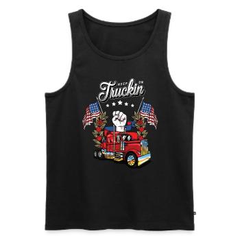 keep on truckin trucker - Men's Premium Organic Tank Top - black - Front - Michal (187cm)