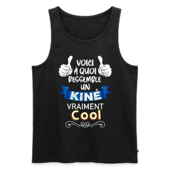 Kiné Cadeau Homme Kinésithérapeute - Débardeur bio Premium Homme - noir - Devant - Michal (187cm)