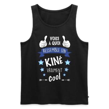 Kiné vraiment cool Cadeau métier kinésithérapeute - Débardeur bio Premium Homme - noir - Devant - Michal (187cm)